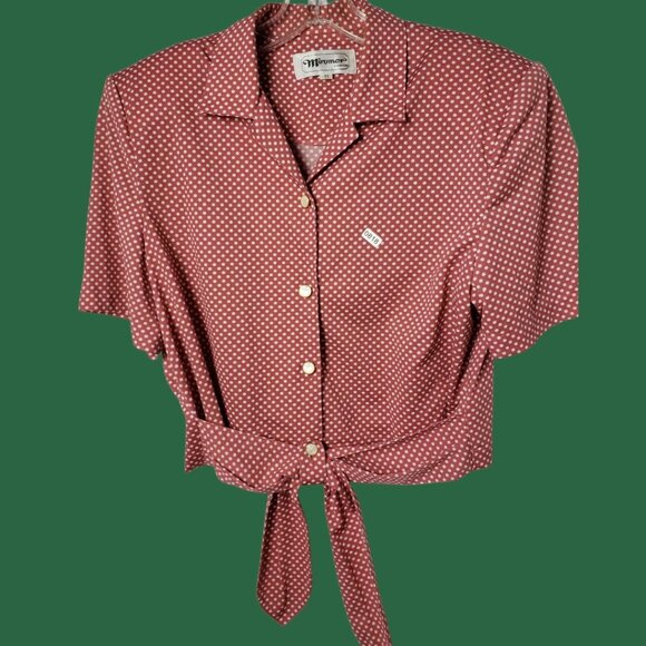 Mirumer by Asia Supreme Vtg -Style Polka Dot Shirt & Skirt Set Coral 11 - Picture 10 of 16